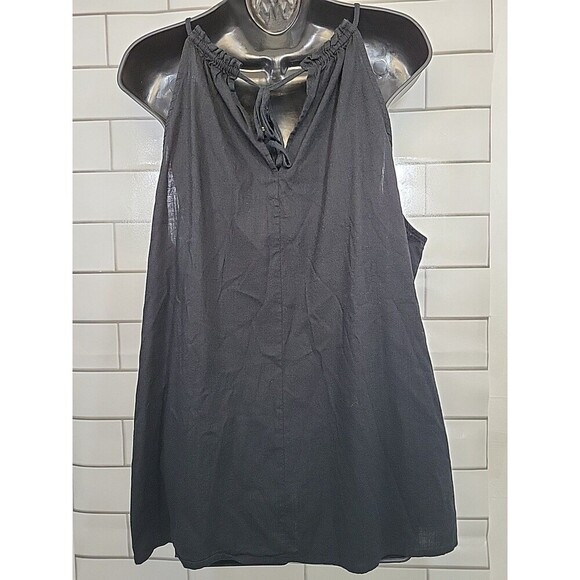 Knox Rose Women's XL Woven Black Halter Tank Top Hippie Boho Loose Flowy - Picture 4 of 8